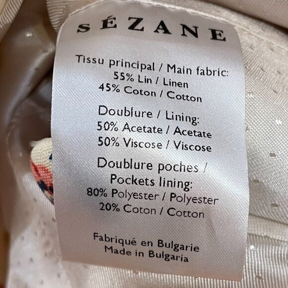 EUC Sezane Christie Floral Linen Cotton Blazer Ecru 36, Small - Picture 8 of 9